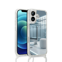 COVERME Coque Miroir iPhone 15 Pro Max (Cordon Blanc)